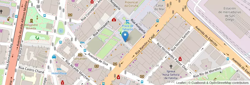 Mapa de ubicacion de Parking Fábrica de Tabacos en España, Galicia / Galiza, A Coruña, A Coruña, A Coruña.