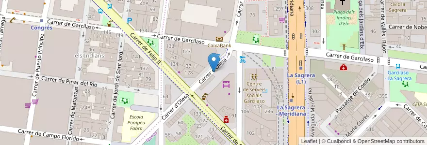 Mapa de ubicacion de Parking Felip II en 스페인, Catalunya, Barcelona, Barcelonès, 바르셀로나.