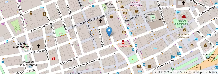Mapa de ubicacion de Parking Gallery en スペイン, バレンシア州, Alacant / Alicante, L'Alacantí, Alacant / Alicante.