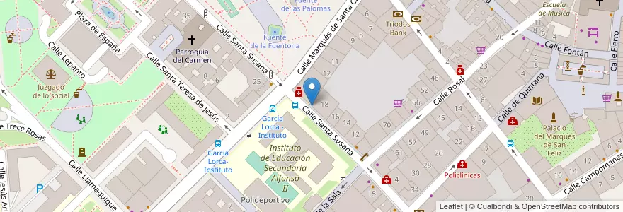 Mapa de ubicacion de Parking - garaje Auseva en スペイン, アストゥリアス州, アストゥリアス州, Oviedo.