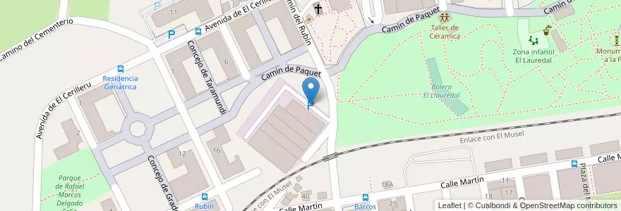 Mapa de ubicacion de Parking Gratuito - Tanatorio Jardín de Noega en 스페인, 아스투리아스, 아스투리아스, Gijón/Xixón.