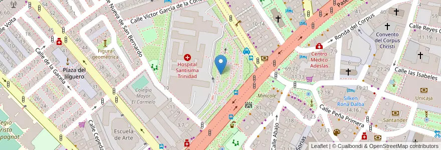 Mapa de ubicacion de Parking Hospital Santísima Trinidad en Испания, Кастилия И Леон, Саламанка, Campo De Salamanca, Саламанка.
