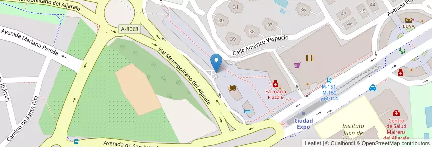 Mapa de ubicacion de Parking Hotel en Espagne, Andalousie, Séville, Mairena Del Aljarafe.