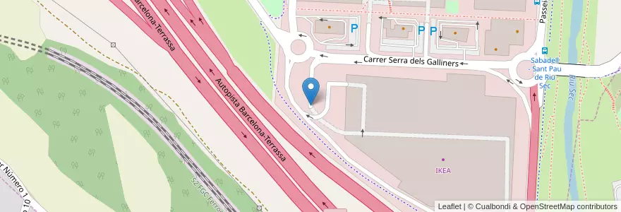Mapa de ubicacion de Parking Ikea en إسبانيا, كتالونيا, برشلونة, فالس أوكيدنتل.