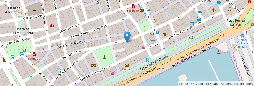 Mapa de ubicacion de parking La Balseta en Spanien, Valencianische Gemeinschaft, Alicante, L'Alacantí, Alicante.