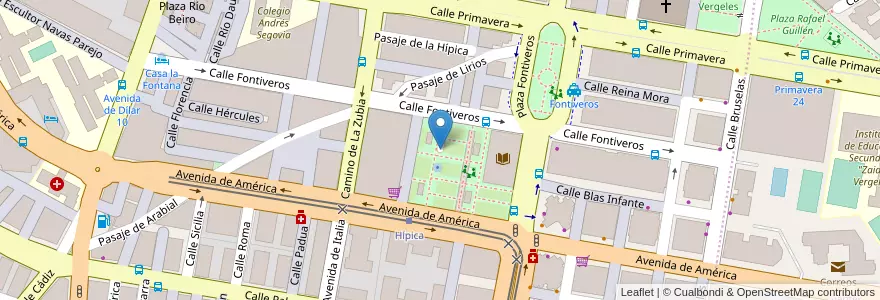 Mapa de ubicacion de Parking La Hípica en スペイン, アンダルシア州, Granada, Comarca De La Vega De Granada, Granada.