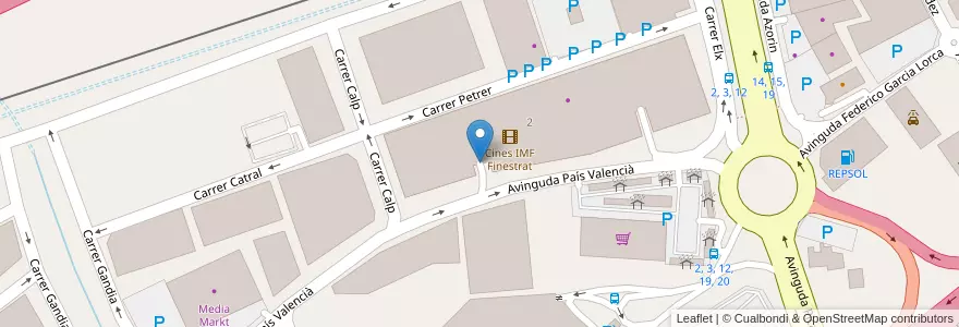 Mapa de ubicacion de Parking La Marina en Испания, Валенсия, Аликанте, Марина-Баха, Finestrat.