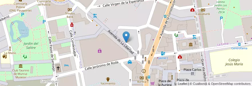Mapa de ubicacion de Parking Libertad en 스페인, Región De Murcia, Región De Murcia, Área Metropolitana De Murcia, Murcia.