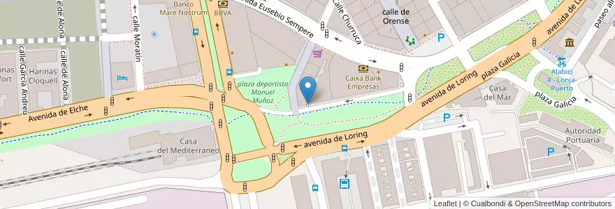 Mapa de ubicacion de Parking Loring en Sepanyol, Comunitat Valenciana, Alacant / Alicante, L'Alacantí, Alacant / Alicante.