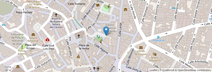Mapa de ubicacion de Parking Los Cisnes en Spain, Andalusia, Cádiz, Campiña De Jerez, Jerez.