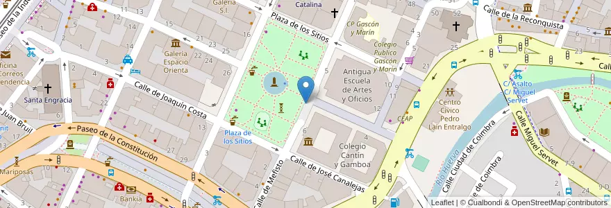 Mapa de ubicacion de Parking Los Sitios en Espanha, Aragão, Saragoça, Zaragoza, Saragoça.