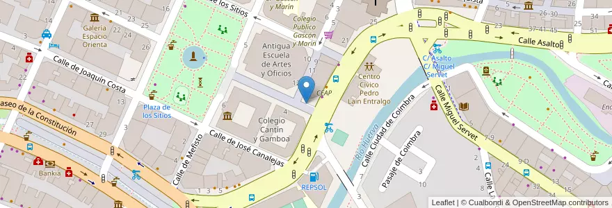 Mapa de ubicacion de Parking Los Sitios en إسبانيا, أرغون, سرقسطة, Zaragoza, سرقسطة.