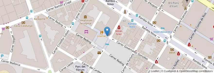 Mapa de ubicacion de Parking mercat en 西班牙, Catalunya, Tarragona, Tarragonès, 塔拉戈纳.