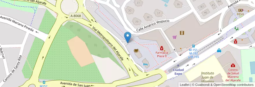 Mapa de ubicacion de Parking Metro en Espagne, Andalousie, Séville, Mairena Del Aljarafe.