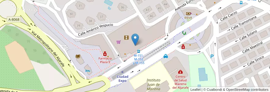 Mapa de ubicacion de Parking MetroMar en Espagne, Andalousie, Séville, Mairena Del Aljarafe.