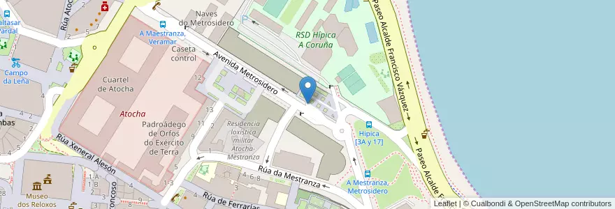 Mapa de ubicacion de Parking Metrosidero en Испания, Галисия, А-Корунья, A Coruña, A Coruña.