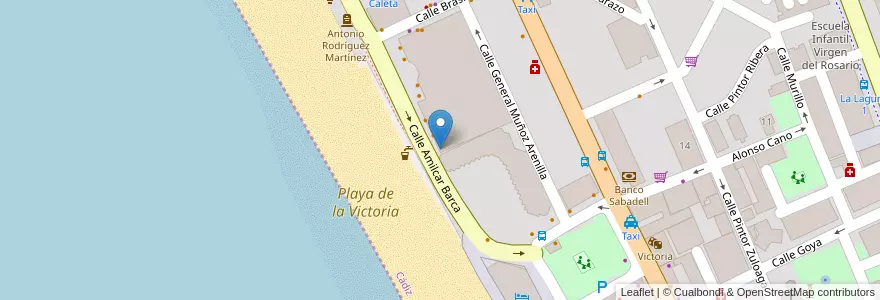 Mapa de ubicacion de Parking Ninos en اسپانیا, Andalucía, Cádiz, Bahía De Cádiz, Cádiz.