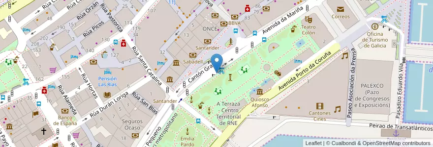 Mapa de ubicacion de Parking Obelisco en Espanha, Galiza, A Corunha, A Coruña, A Corunha.