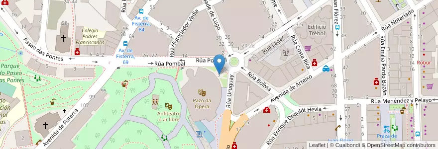 Mapa de ubicacion de Parking Palacio de la Ópera en إسبانيا, غاليسيا, لا كورونيا, A Coruña, لا كورونيا.