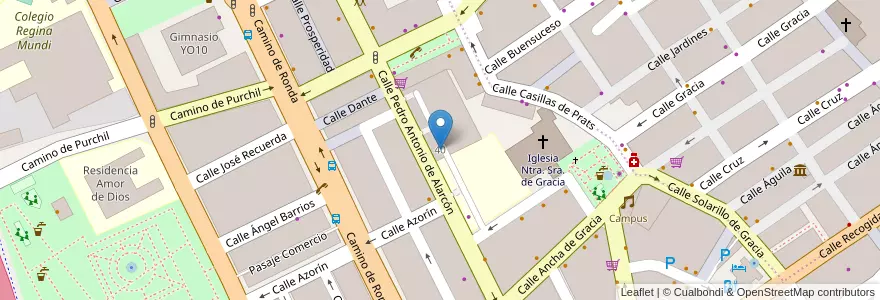 Mapa de ubicacion de Parking Pedro Antonio en スペイン, アンダルシア州, Granada, Comarca De La Vega De Granada, Granada.