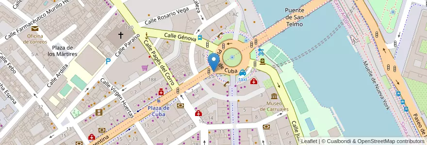 Mapa de ubicacion de Parking Plaza De Cuba en España, Andalucía, Sevilla, Sevilla.