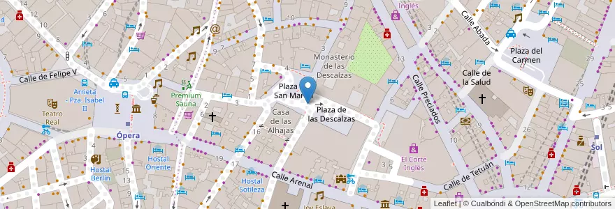 Mapa de ubicacion de Parking Plaza de las Descalzas en Spain, Community Of Madrid, Community Of Madrid, Área Metropolitana De Madrid Y Corredor Del Henares, Madrid.