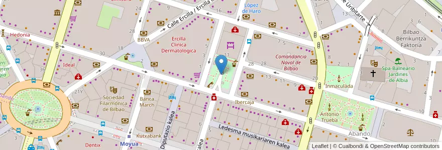 Mapa de ubicacion de Parking Plaza del Ensanche en Spagna, Euskadi, Bizkaia, Bilboaldea, Bilbao.