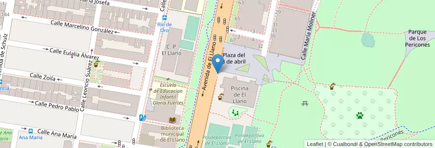 Mapa de ubicacion de Parking Plaza del Tres de Abril en Испания, Астурия, Астурия, Gijón/Xixón.