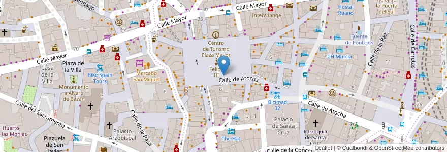 Mapa de ubicacion de Parking Plaza Mayor en Spagna, Comunidad De Madrid, Comunidad De Madrid, Área Metropolitana De Madrid Y Corredor Del Henares, Madrid.