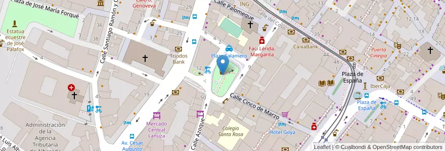 Mapa de ubicacion de Parking Plaza Salamero en 스페인, Aragón, 사라고사, Zaragoza, 사라고사.