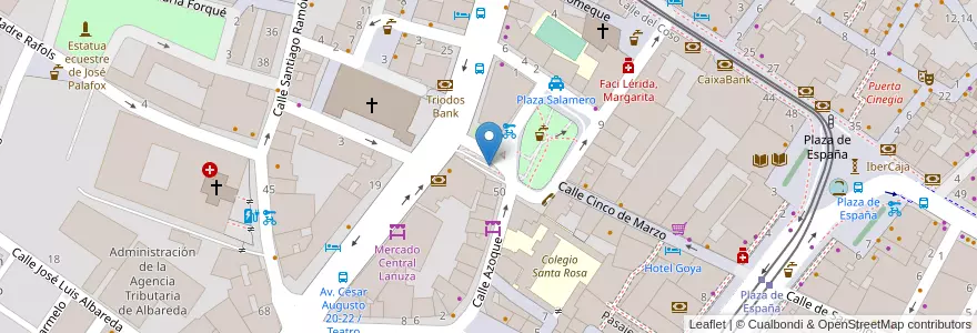 Mapa de ubicacion de Parking Plaza Salamero en Espanha, Aragão, Saragoça, Zaragoza, Saragoça.