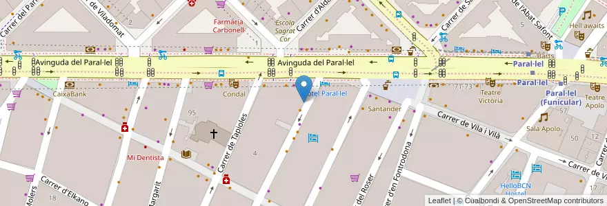 Mapa de ubicacion de Parking Poeta Cabanyes en Espanha, Catalunha, Barcelona, Barcelonès, Barcelona.