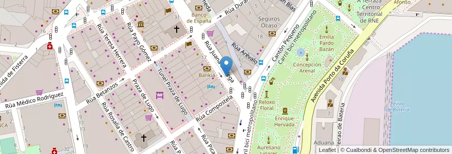 Mapa de ubicacion de Parking Praza Pontevedra en España, Galicia / Galiza, A Coruña, A Coruña, A Coruña.