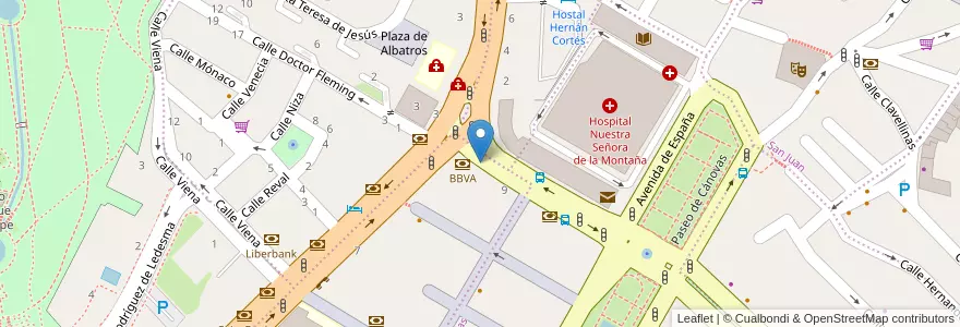 Mapa de ubicacion de Parking 'Primo de Rivera' en España, Extremadura, Cáceres, Cáceres, Cáceres.
