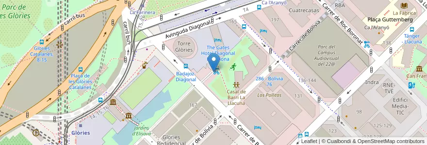 Mapa de ubicacion de Parking public i diposit grua municipal en 스페인, Catalunya, Barcelona, Barcelonès, 바르셀로나.