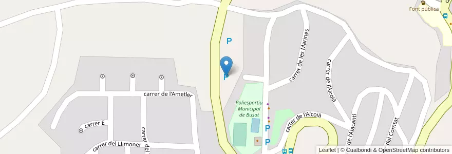 Mapa de ubicacion de Parking Público en Sepanyol, Comunitat Valenciana, Alacant / Alicante, L'Alacantí, Busot.