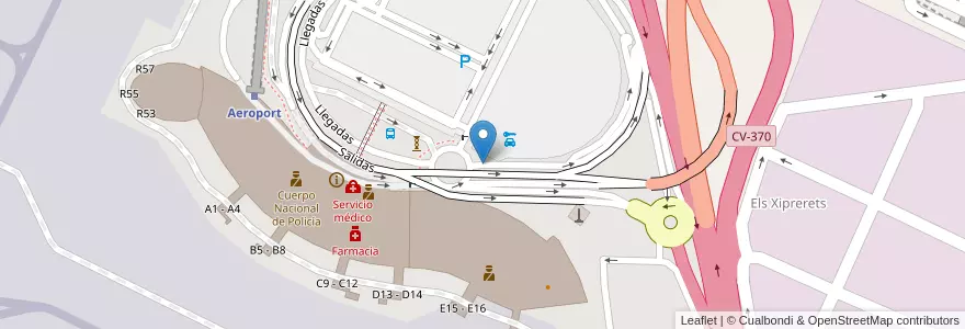 Mapa de ubicacion de Parking Rent-a-Car en 西班牙, Comunitat Valenciana, 華倫西亞, L'Horta Oest, Manises.