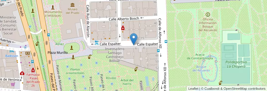 Mapa de ubicacion de Parking Residentes Espalter en İspanya, Comunidad De Madrid, Comunidad De Madrid, Área Metropolitana De Madrid Y Corredor Del Henares, Madrid.