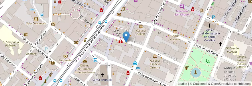Mapa de ubicacion de Parking San Ignacio en スペイン, アラゴン州, サラゴサ, Zaragoza, サラゴサ.