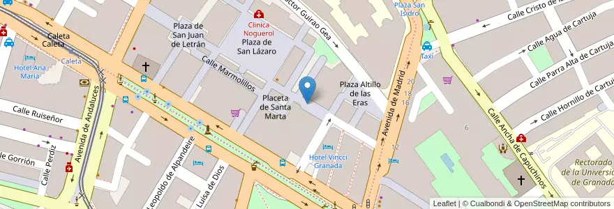 Mapa de ubicacion de Parking San Lázaro en إسبانيا, أندلوسيا, غرناطة, Comarca De La Vega De Granada, Granada.