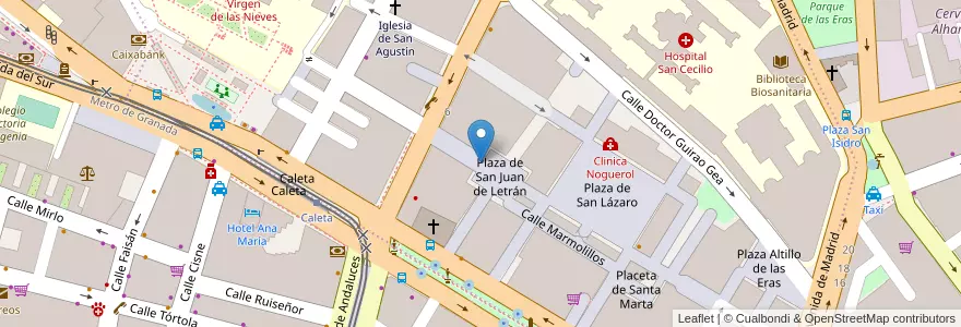 Mapa de ubicacion de Parking San Lázaro en اسپانیا, Andalucía, Granada, Comarca De La Vega De Granada, Granada.