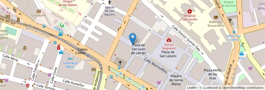Mapa de ubicacion de Parking San Lázaro en Spain, Andalusia, Granada, Comarca De La Vega De Granada, Granada.