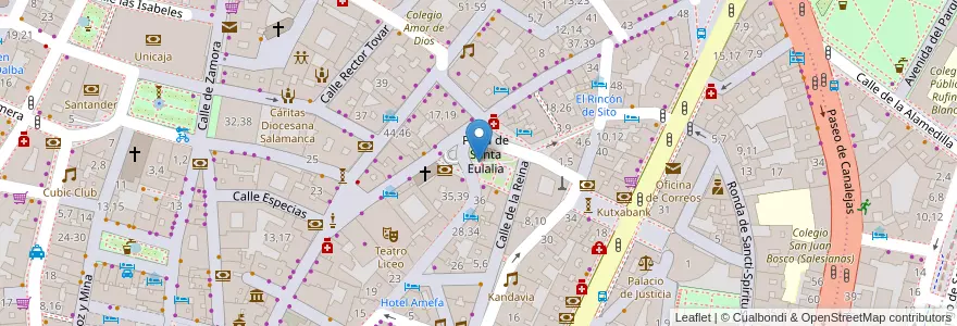 Mapa de ubicacion de Parking Santa Eulalia en Spanien, Kastilien Und León, Salamanca, Campo De Salamanca, Salamanca.