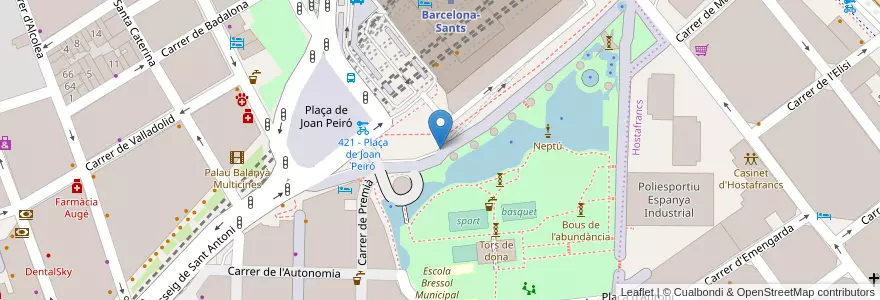 Mapa de ubicacion de Parking Sants Estacio en 스페인, Catalunya, Barcelona, Barcelonès, 바르셀로나.