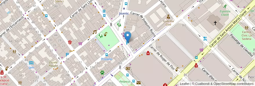 Mapa de ubicacion de Parking Saripark en 스페인, Catalunya, Barcelona, Barcelonès, 바르셀로나.