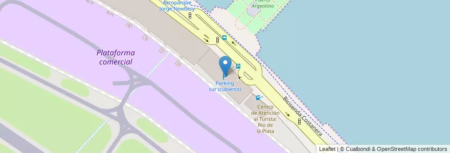 Mapa de ubicacion de Parking sur (cubierto), Palermo en Аргентина.