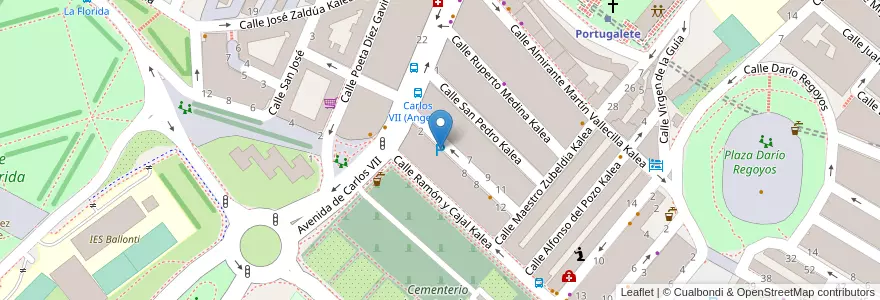 Mapa de ubicacion de parking trueba en Sepanyol, Negara Basque, Bizkaia, Bilboaldea, Portugalete.