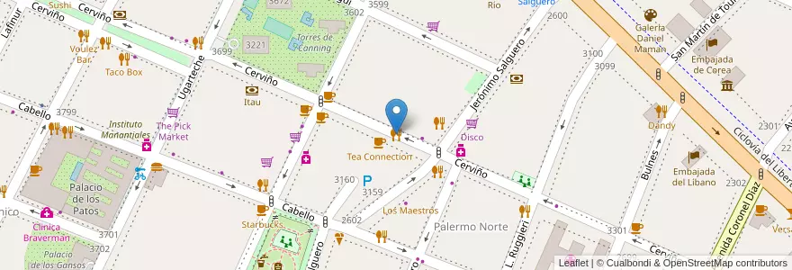 Mapa de ubicacion de Parolaccia Casa Tua Palermo, Palermo en Argentina, Ciudad Autónoma De Buenos Aires, Buenos Aires, Comuna 14.