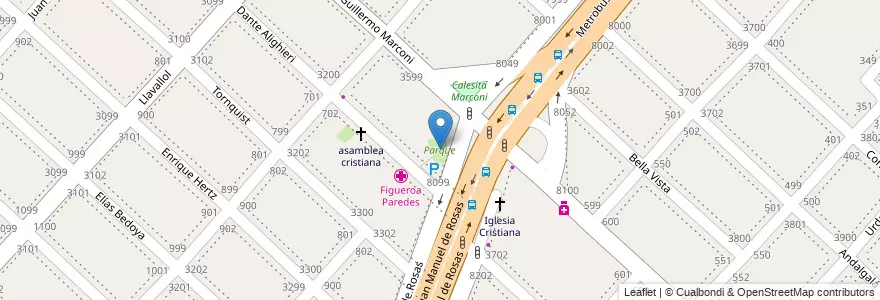 Mapa de ubicacion de Parque en アルゼンチン, ブエノスアイレス州, Partido De La Matanza, Isidro Casanova.