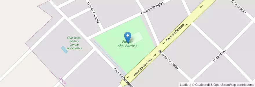 Mapa de ubicacion de Parque Abel Barrosa en Argentine, Province De Buenos Aires, Partido De Daireaux, Salazar.